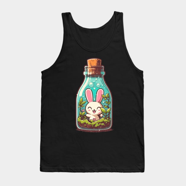 Kawaii bunny in plant bottle Tank Top by TomFrontierArt